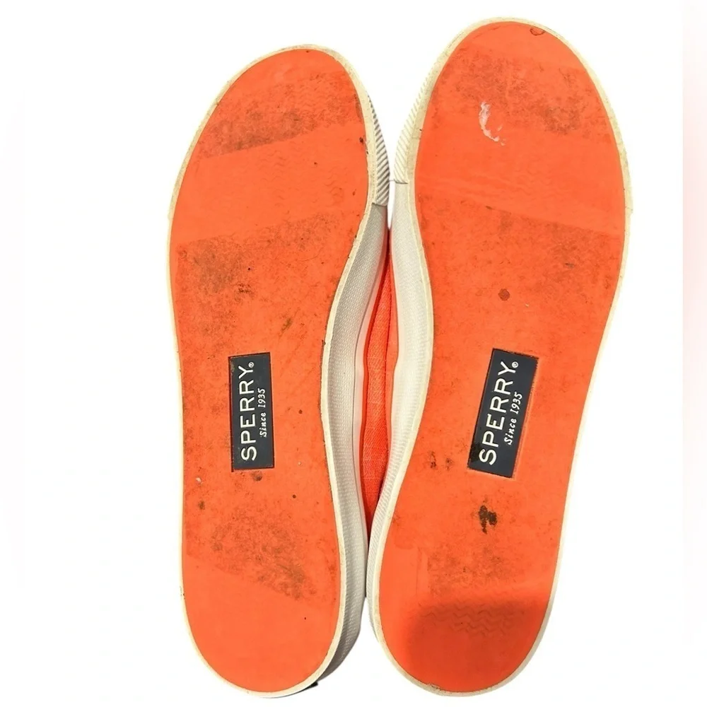 Sperry Top-Sider Seacoast Ripstop Coral Sneakers Boat Deck Shoes Women’s Sz 8.5